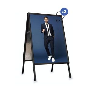 kahepoolne infotahvel black