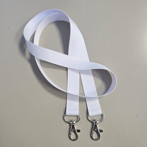 kaelapael kahe karabiiniga valge